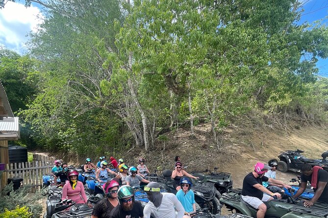 ATV and Zipline Combo from Montego Bay with Transportation - Ziplining above the forest canopy