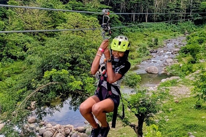 ATV Zipline Nature Walk Swing over Wishing River Kingston Jamaica - Swinging over the Wishing River