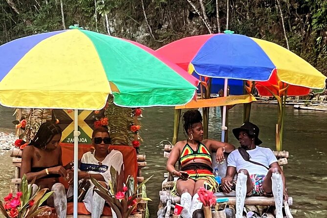 Bamboo rafting with Limestone Foot Massage free rum taste - Riding the bamboo raft through Lethe