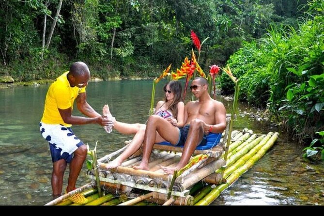 Bamboo rafting with Limestone Foot Massage free rum taste - Who will enjoy this Jamaican river outing