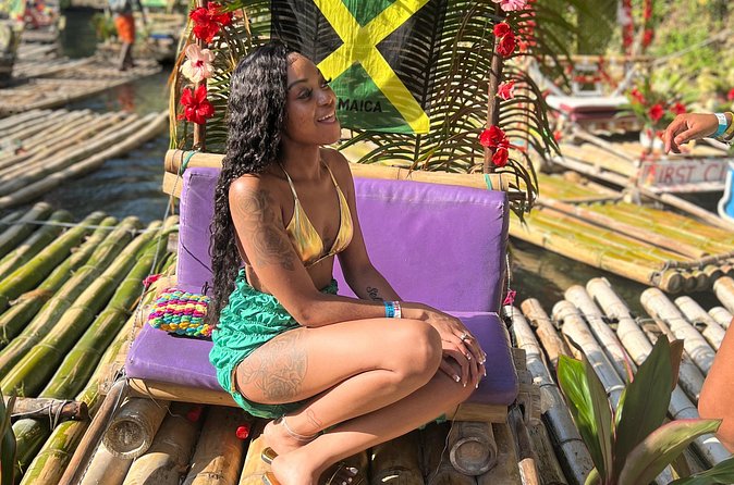 Bamboo rafting with limestone massage - Montego Bay sightseeing on the way