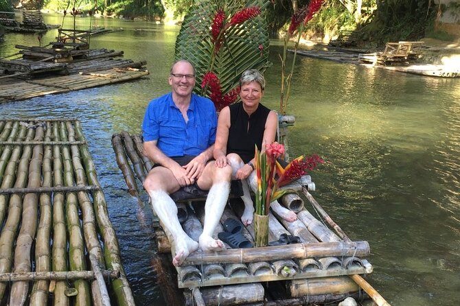 Bamboo River Rafting Limestone Foot Massage in Montego Bay Ja. - A bamboo raft through Lethe’s green river corridor