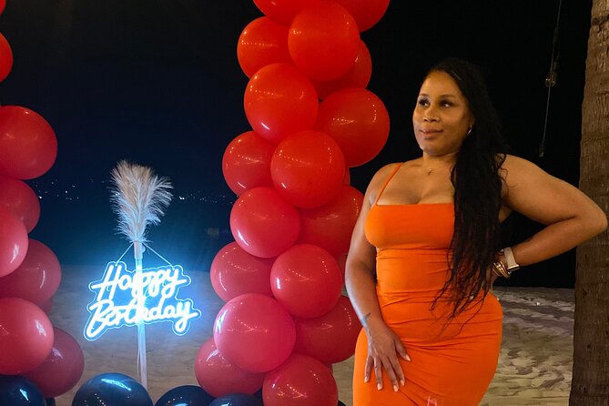 Birthday Dinner On Beach In Montego Bay Jamaica - The beach setting after sunset