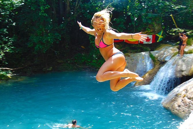 Blue Hole and Secret Falls Day Trip plus Shopping from Falmouth - Lunch at Scotchies, with jerk chicken on your own tab