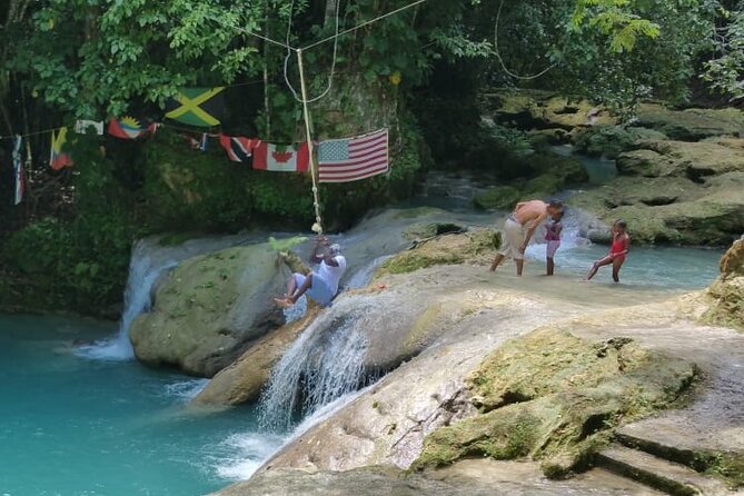 Blue Hole/Secert falls and Dunns River Combo Tour - Dunn’s River Falls: climbing from beach to cascade