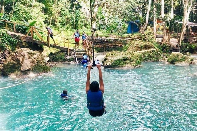 Blue Hole Secret Falls and River Tubing Private Tour - Blue Hole first, where Jamaica gets playful
