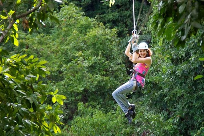 Dunn's River Falls and Zipline (Over the Falls) Adventure Tour from Ocho Rios - Ziplining above the falls