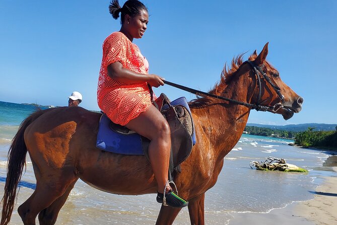 Dunn's River Falls Climb, Zipline and Horseback Riding Private Tour - Horseback riding takes you from sand to surf