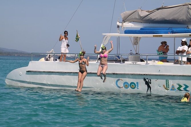 Dunn's River Falls Party Cruise, Blue Hole with Snorkeling, free beverages - The catamaran turns transport into an event