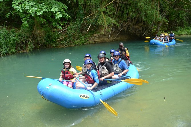 Falmouth Waterfalls Rafting and Beach Adventure - Paddling the Rio Bueno through Class II rapids