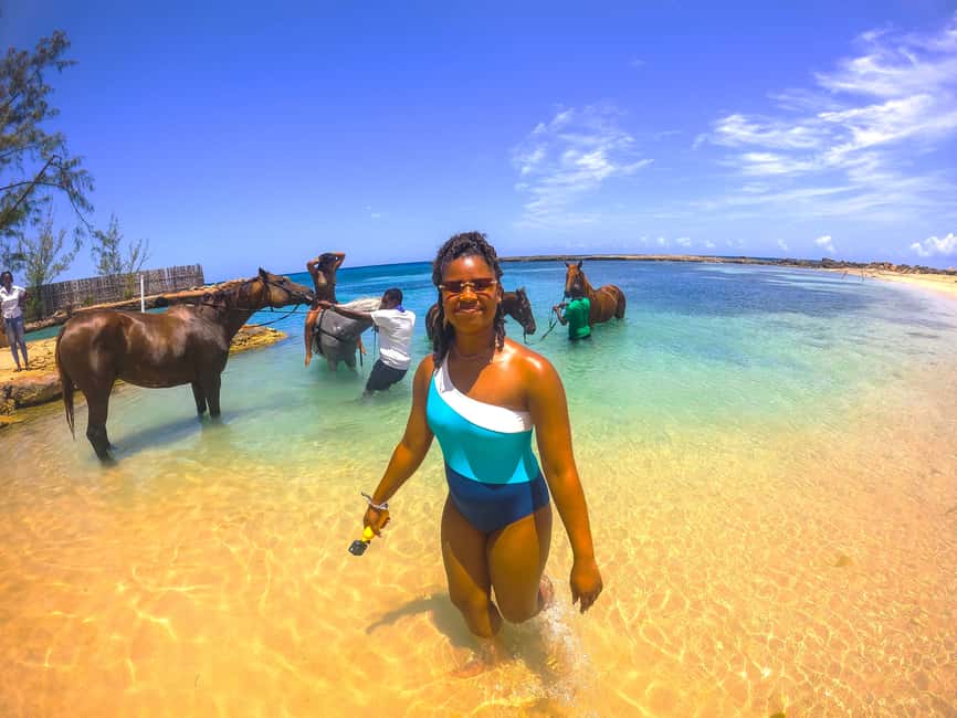 From Falmouth: Horseback Ride and Swim Beach Trip - The Caribbean Sea Is the Main Event