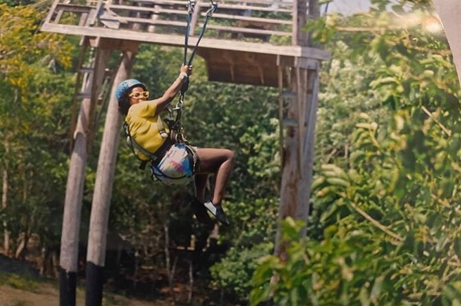 Full Day Private ATV with Zipline and Horseback Riding in Negril - Ziplining over Caribbean water