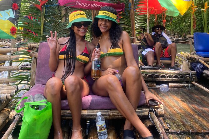 Great River bamboo Rafting and Margaritaville from Montego Bay - Boarding the handmade bamboo raft