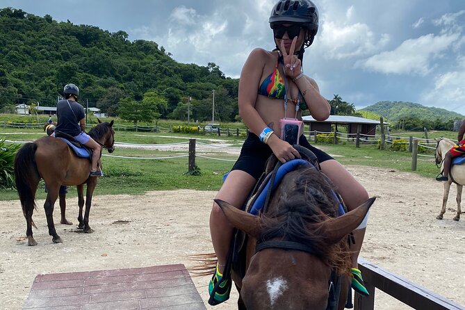 Great River Rafting Limestone Foot Massage and Horseback Rides From Montego Bay - Booking, weather, and cancellation details