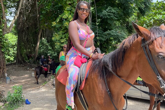 Horseback Riding and Swimming then Dunn's River Falls - At the stables, the ride begins gently