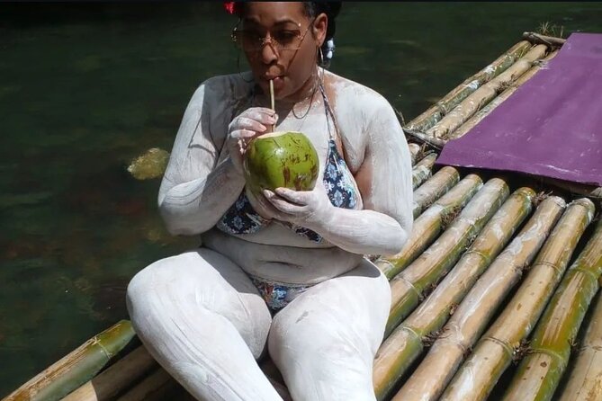 Jamaica Bamboo Rafting Experience with Lime Stone Massage - Boarding the bamboo raft on the Great River