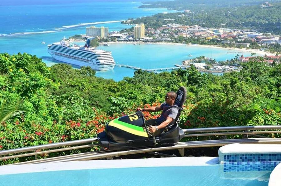 Jamaica Bobsled and Zip Line Adventure Tour - Flying through the rainforest canopy