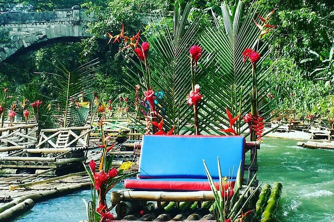 Lethe Bamboo River Rafting Tour - Jamaica's Vibest River - Boarding a handmade 30-foot bamboo raft