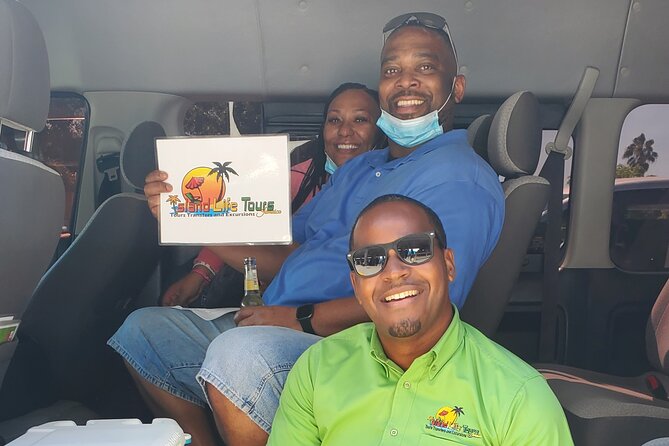 Montego Bay Airport Transfer to Hotels in Ochi Rios - Leaving Sangster Airport with a name sign