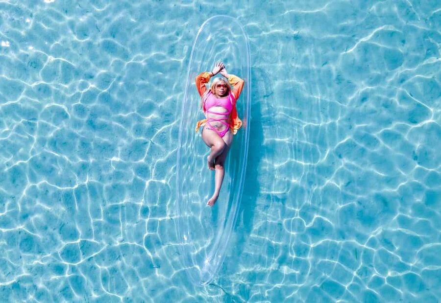 Montego Bay: Crystal Clear Kayak Drone singles Photo Shoot - Why the clear kayak makes a difference