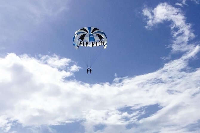 Parasailing, Blue Hole Mineral Spring, Seven Mile Beach - The $265 price and what you receive