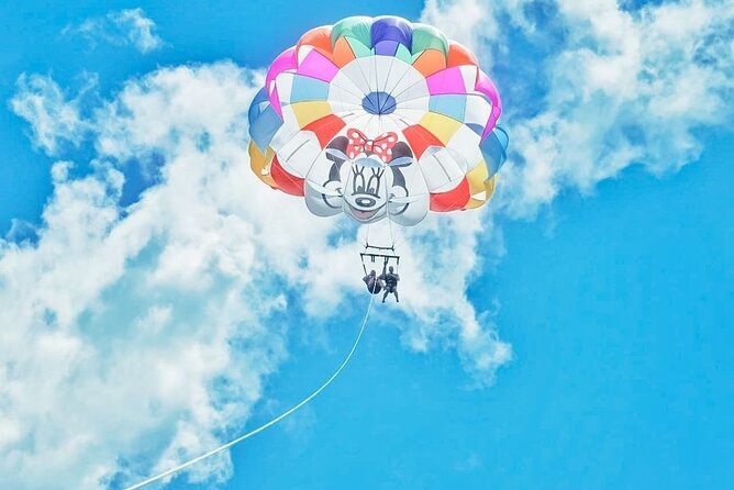 Parasailing, Blue Hole Mineral Spring, Seven Mile Beach - What to pack for a wet, sunny half-day