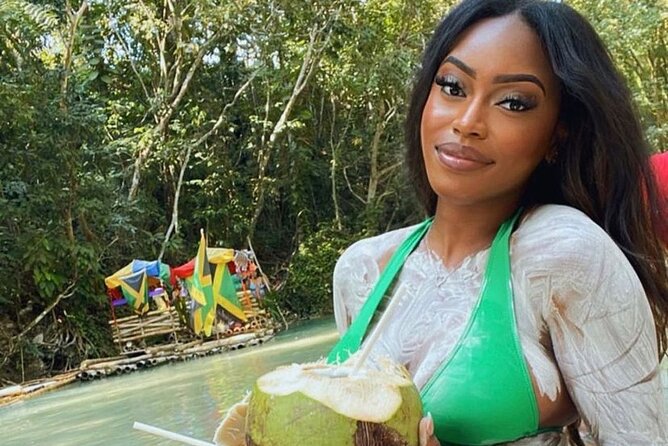 Private Bamboo Rafting & Limestone Foot Massage from Montego Bay - A 30-foot raft and a slower view of Jamaica