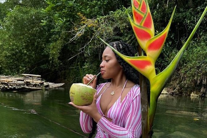 Private River Bamboo Raft with Limestone Foot Massage in Montego Bay - Boarding a 30-foot bamboo raft for two
