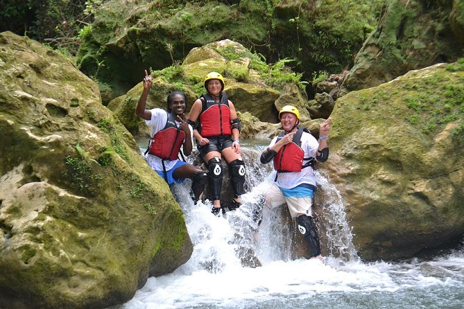 River Rapids Waterfalls Rafting and Beach Adventure - Bamboo shade, waterfalls, and the rope swing