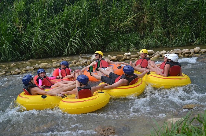 Shared - Jungle River Tubing Adventure Tour from Falmouth - The swimming stop and rope swing